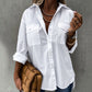 Klassieke luchtige oversized blouse met zakken